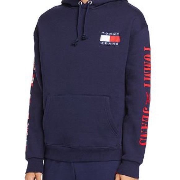 Tommy Hilfiger Navy Flag Hoodie - Picture 2 of 5